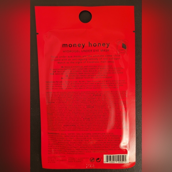 23 Single Use Holler & Glow Hydrogel Money Honey DePuffing Gold Under Eye Mask - Picture 3 of 7
